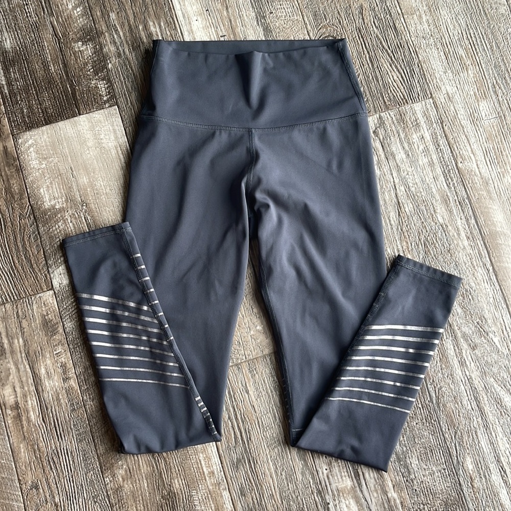 Z by Zobha Carbon Stripe Com-pression Leggings, Medium